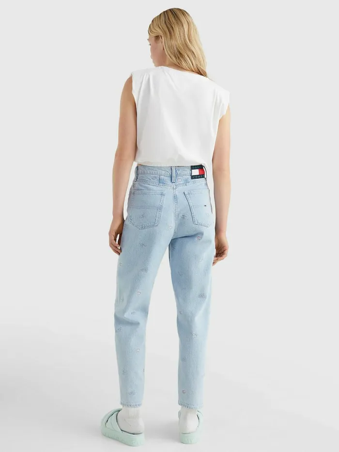 Tommy Hilfiger Badge Cropped Fit Tank Top White Womens TShirts Popular