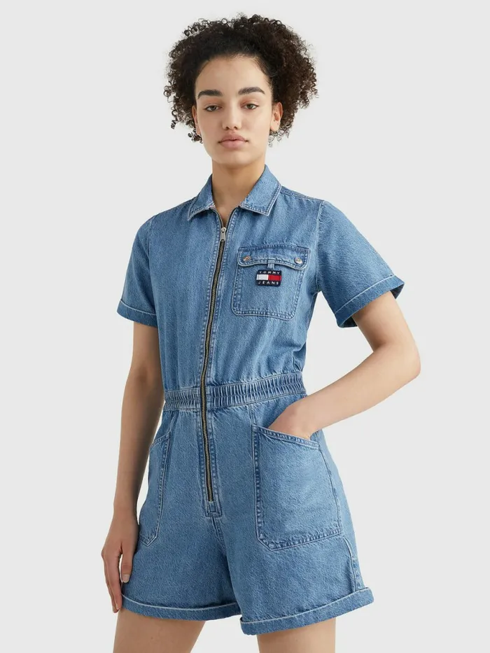 Tommy Hilfiger Badge Denim Playsuit Denim Medium Womens Dresses and Jumpsuits Casaul Tommy Hilfiger Badge Denim Playsuit Denim Medium Womens Dresses and Jumpsuits Casaul