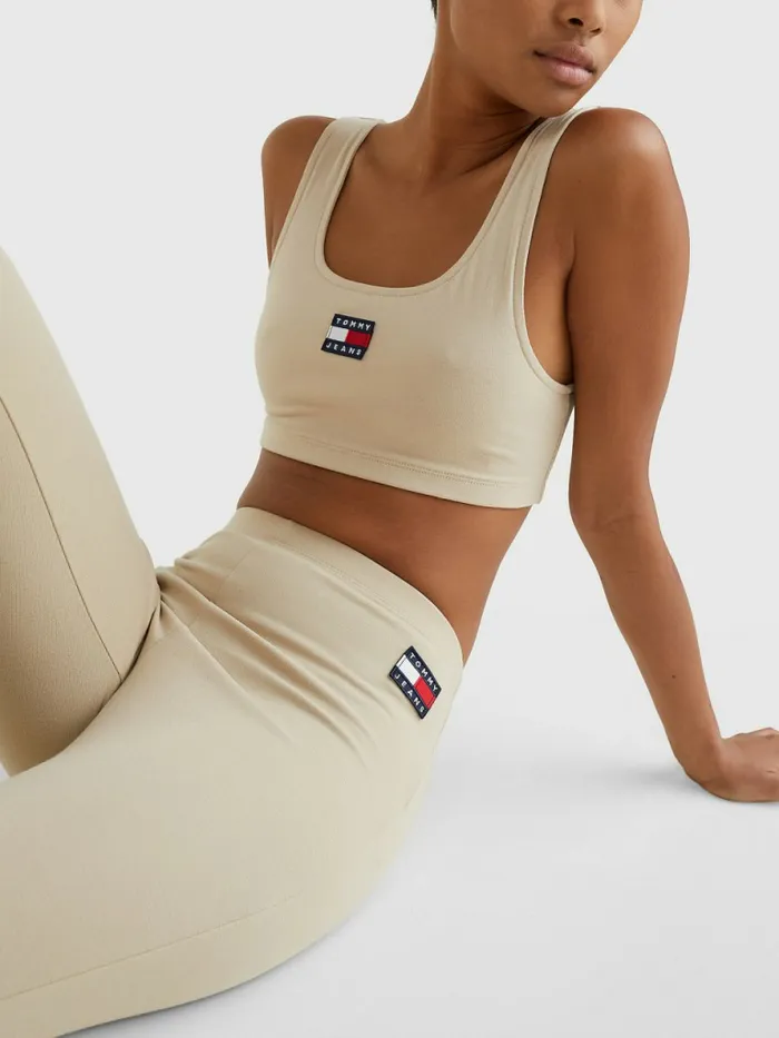 Tommy Hilfiger Badge Flared Leggings Savannah Sand Womens Trousers