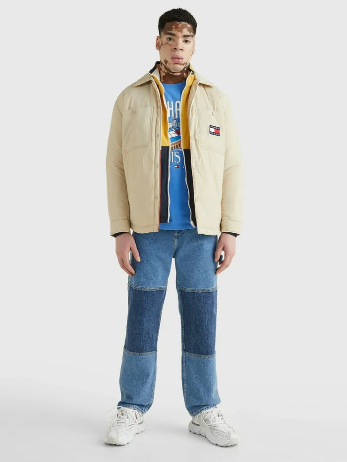 Tommy Hilfiger Badge Padded Jacket Savannah Sand Mens Coats and Jackets For Sale