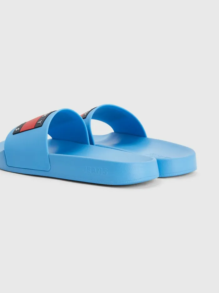 Tommy Hilfiger Badge Slides Blue Crush Womens Sandals Gift 4 You