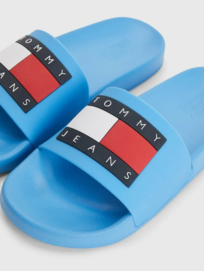 Tommy Hilfiger Badge Slides Blue Crush Womens Sandals Gift 4 You