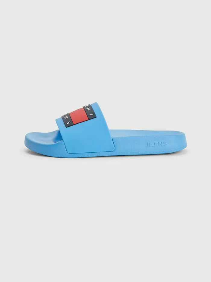 Tommy Hilfiger Badge Slides Blue Crush Womens Sandals Gift 4 You