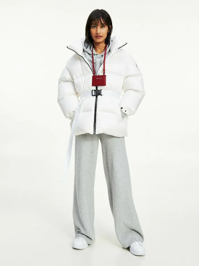 Tommy Hilfiger Belted Down Padded Jacket Th Optic White Womens Coats and Jackets Fashion Tommy Hilfiger Belted Down Padded Jacket Th Optic White Womens Coats and Jackets Fashion
