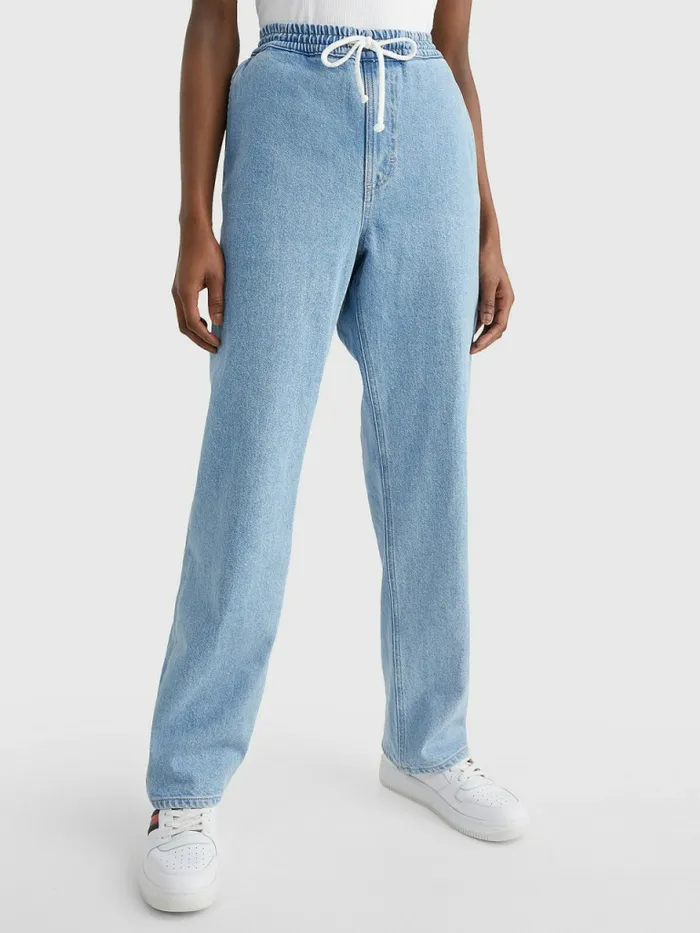 Tommy Hilfiger Betsy Drawstring Faded Jogger Jeans Denim Light Womens Jeans For Sale Tommy Hilfiger Betsy Drawstring Faded Jogger Jeans Denim Light Womens Jeans For Sale