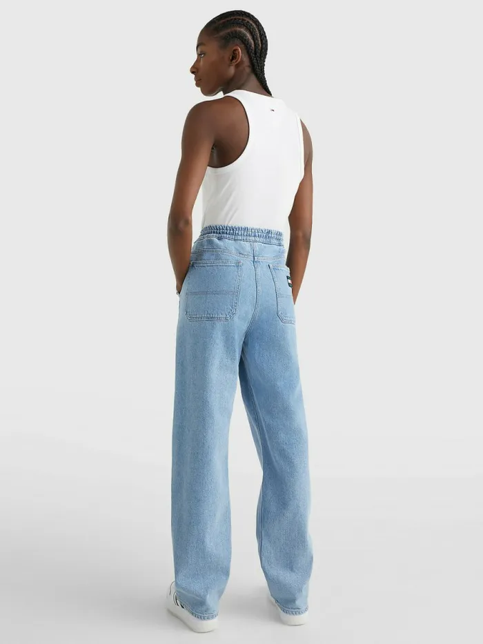 Tommy Hilfiger Betsy Drawstring Faded Jogger Jeans Denim Light Womens Jeans For Sale