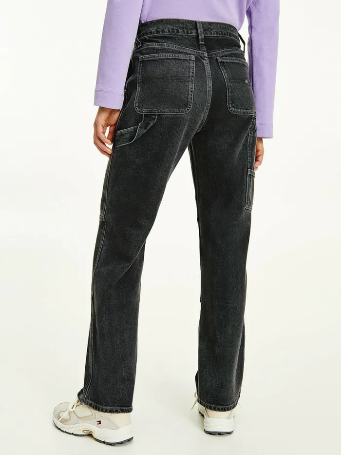 Tommy Hilfiger Betsy Mid Rise Straight Carpenter Jeans Denim Black Womens Jeans Online