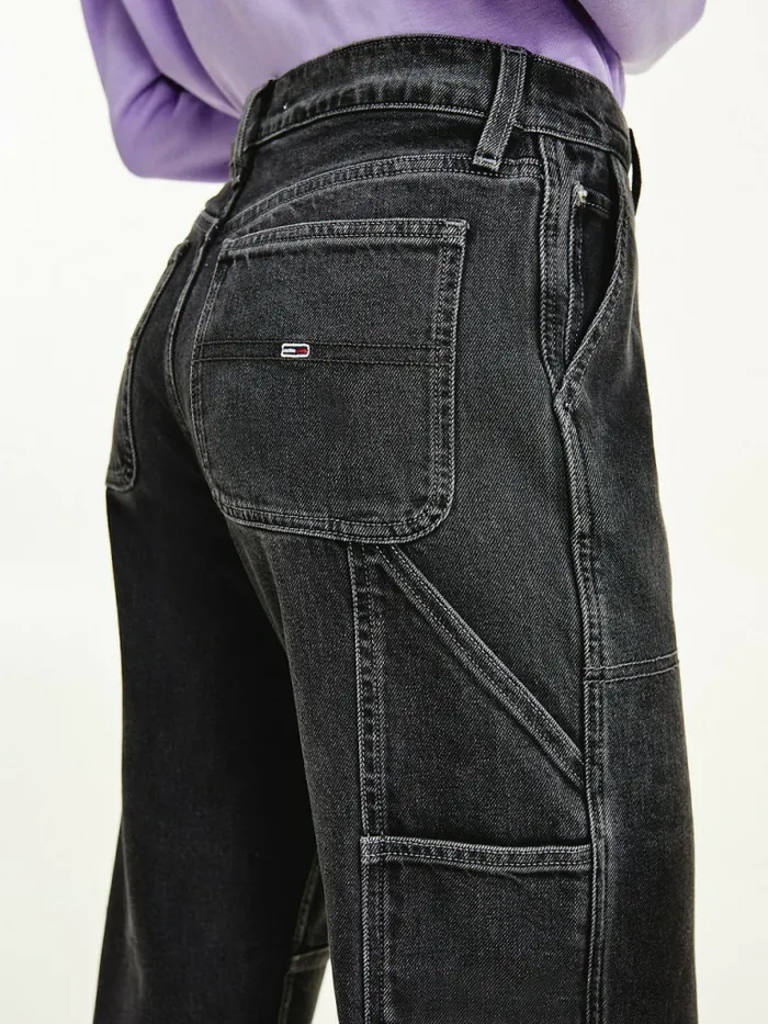 Tommy Hilfiger Betsy Mid Rise Straight Carpenter Jeans Denim Black Womens Jeans Online
