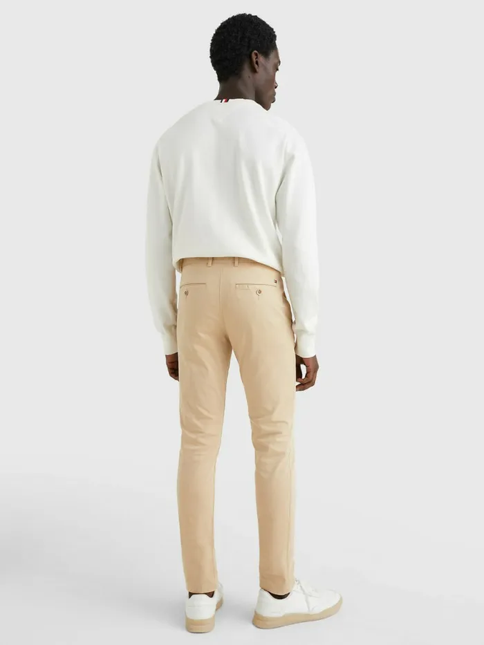 Tommy Hilfiger Bleecker Satin Slim Fit Chinos Clayed Pebble Mens Trousers