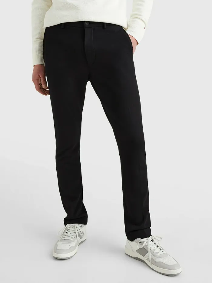 Tommy Hilfiger Bleecker Slim Fit Jersey Chinos Black Mens Trousers