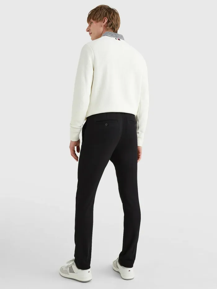 Tommy Hilfiger Bleecker Slim Fit Jersey Chinos Black Mens Trousers