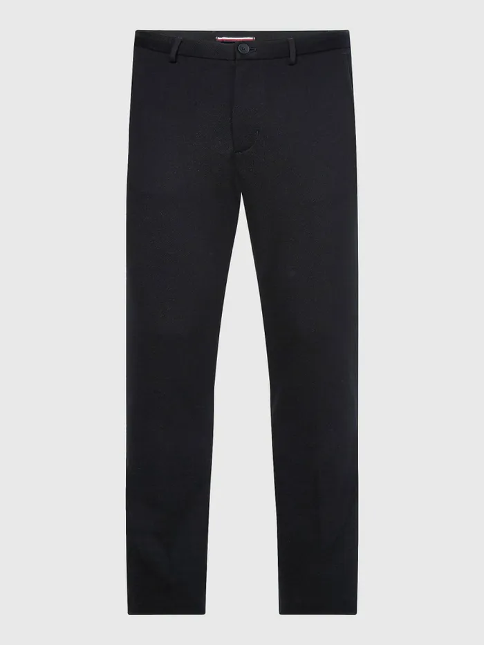 Tommy Hilfiger Bleecker Slim Fit Jersey Chinos Black Mens Trousers