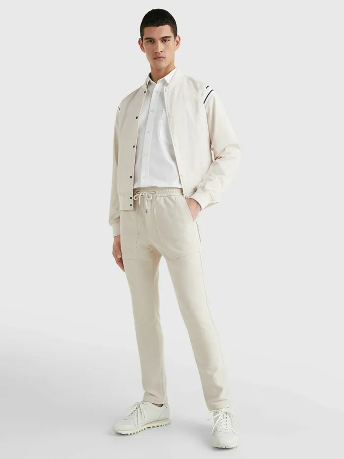 Tommy Hilfiger Bleecker Slim Fit Utility Trousers Feather White Mens Trousers
