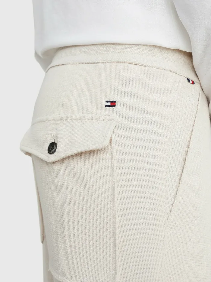 Tommy Hilfiger Bleecker Slim Fit Utility Trousers Feather White Mens Trousers