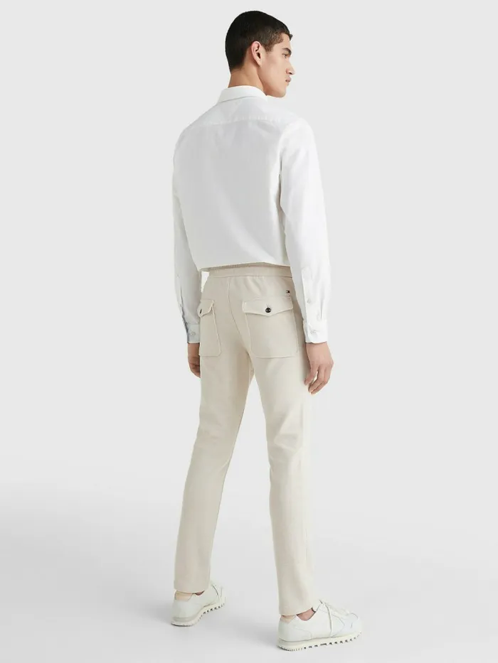 Tommy Hilfiger Bleecker Slim Fit Utility Trousers Feather White Mens Trousers