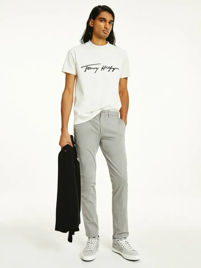Tommy Hilfiger Bleecker Stretch Cotton Slim Fit Trousers Iron Grey Mens Trousers Tommy Hilfiger Bleecker Stretch Cotton Slim Fit Trousers Iron Grey Mens Trousers