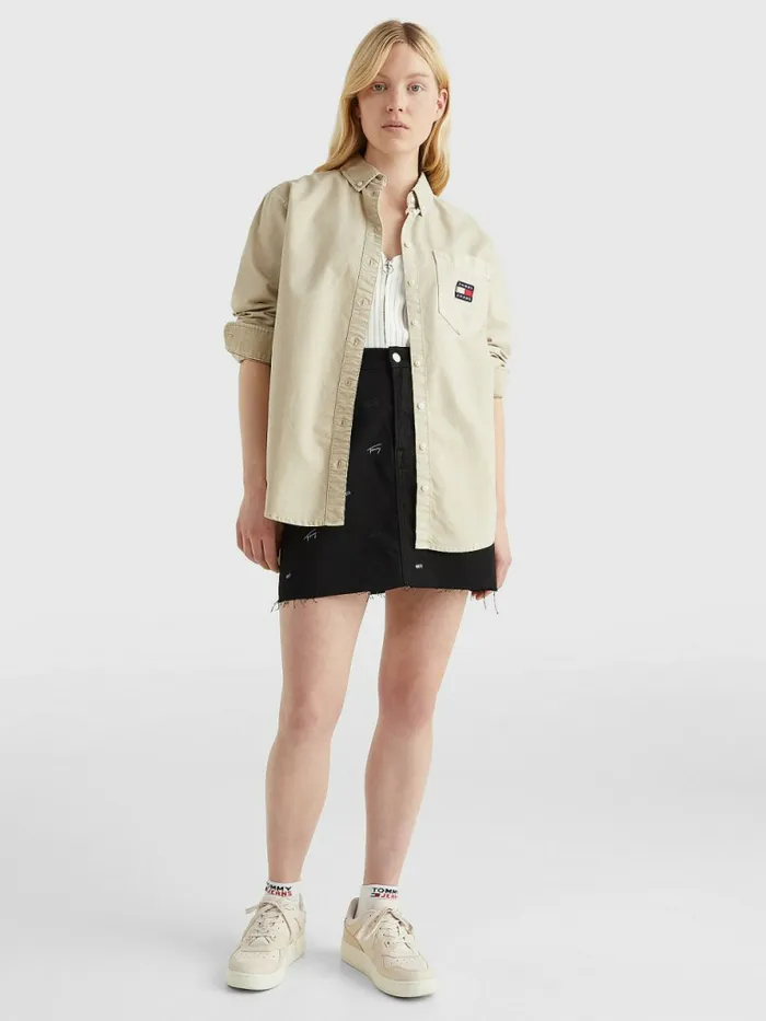 Tommy Hilfiger Boyfriend Fit Shirt Savannah Sand Womens Shirts and Blouses Near Me