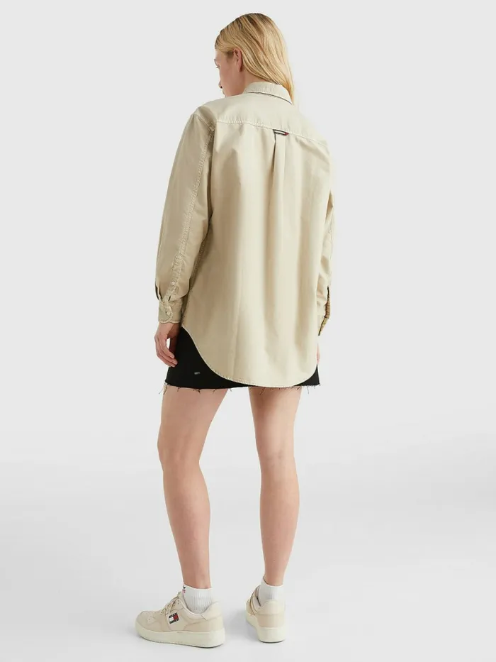 Tommy Hilfiger Boyfriend Fit Shirt Savannah Sand Womens Shirts and Blouses Near Me