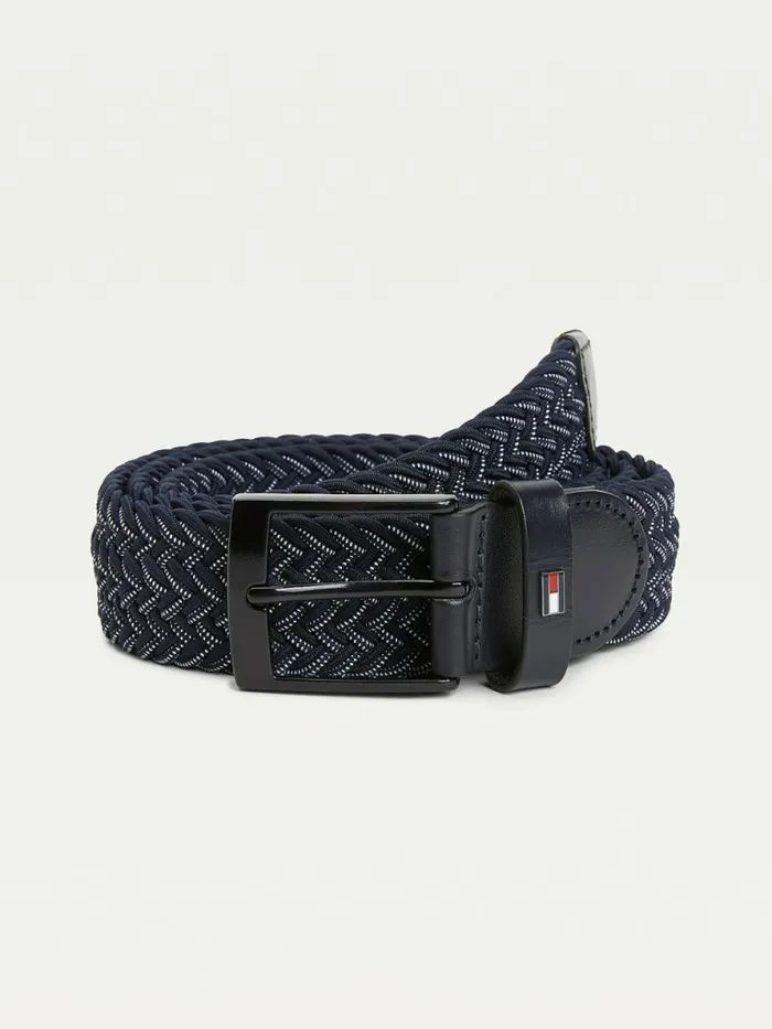 Tommy Hilfiger Braided Webbing Belt Blue Mix Mens Belts Casaul
