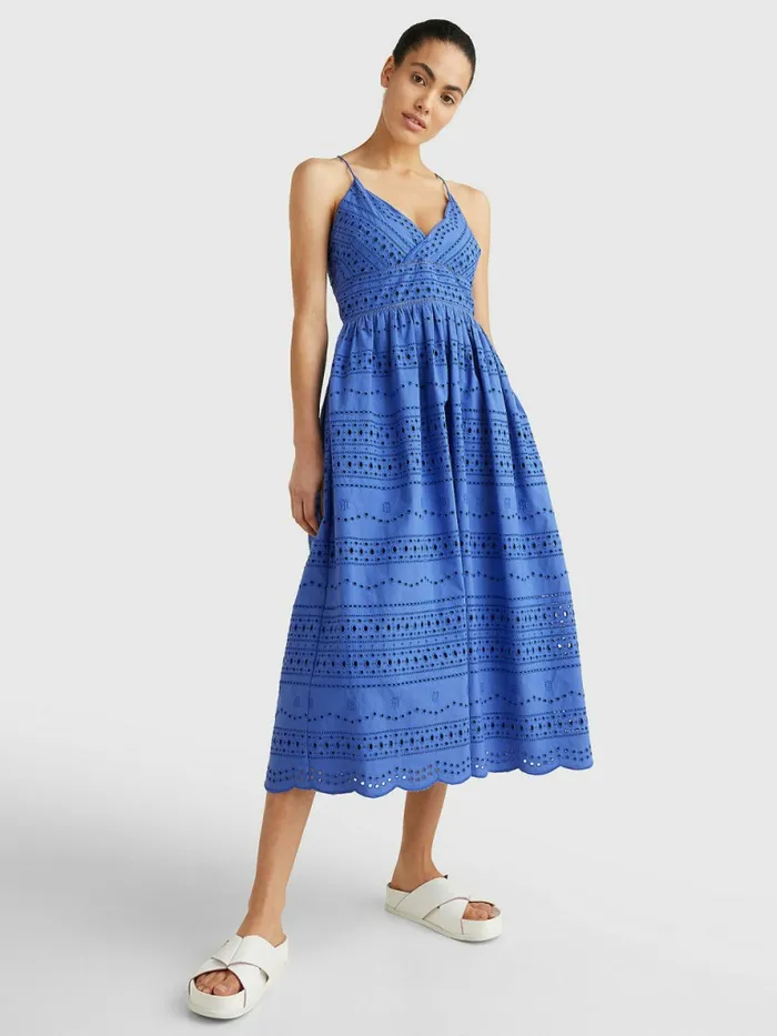 Tommy Hilfiger Broderie Anglaise Fit And Flare Dress Verona Blue Womens Dresses and Jumpsuits Online Tommy Hilfiger Broderie Anglaise Fit And Flare Dress Verona Blue Womens Dresses and Jumpsuits Online