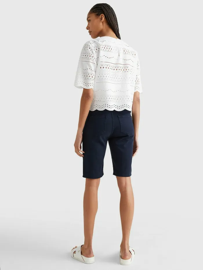 Tommy Hilfiger Broderie Anglaise Relaxed Fit Blouse Th Optic White Womens Shirts and Blouses For Sale