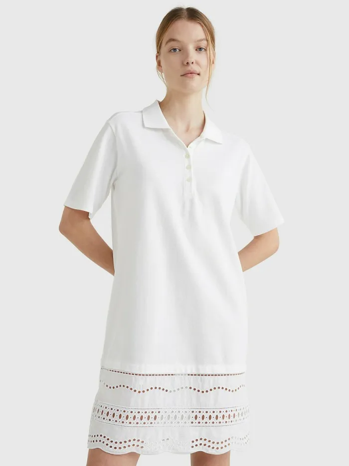 Tommy Hilfiger Broderie Anglaise Relaxed Fit Polo Dress White Womens Dresses and Jumpsuits Near Me Tommy Hilfiger Broderie Anglaise Relaxed Fit Polo Dress White Womens Dresses and Jumpsuits Near Me