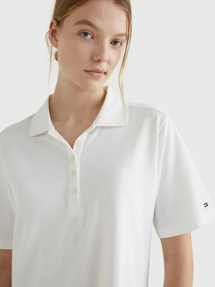 Tommy Hilfiger Broderie Anglaise Relaxed Fit Polo Dress White Womens Dresses and Jumpsuits Near Me
