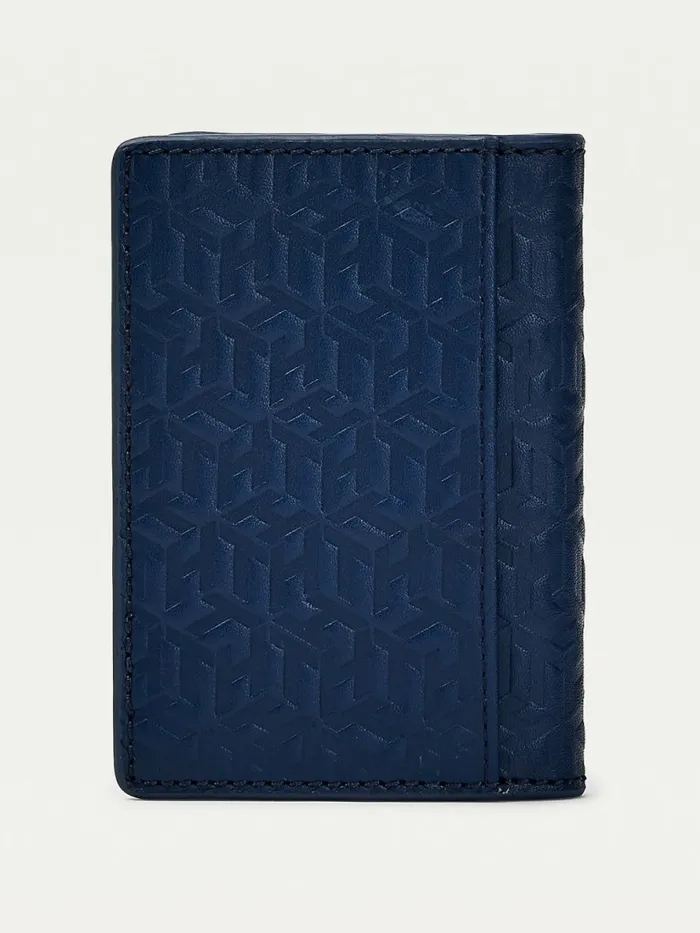 Tommy Hilfiger Business Monogram Bifold Card Holder Twilight Indigo Cube Monogram Mens Wallets and Card Holders Popular