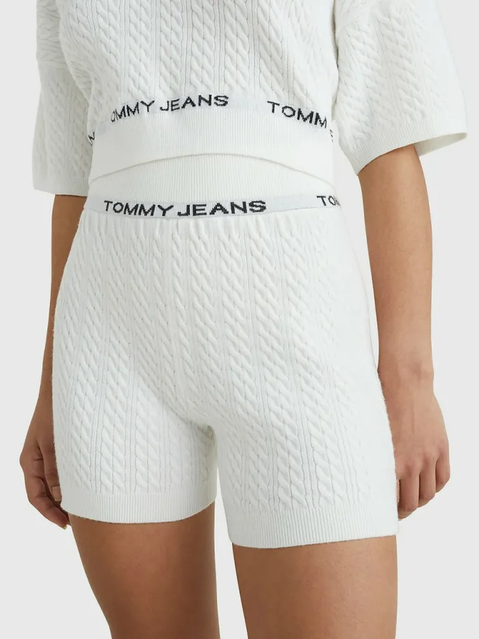 Tommy Hilfiger Cable Knit Lounge Shorts Ecru Womens Shorts Popular
