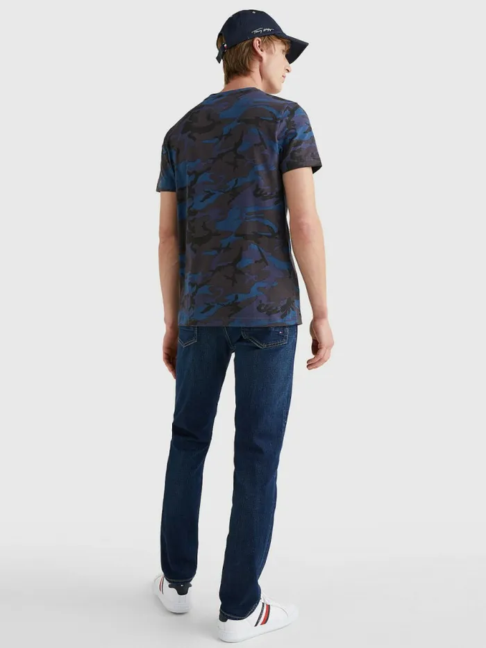 Tommy Hilfiger Camo Print Logo TShirt Navy Camo Mens TShirts Fashion