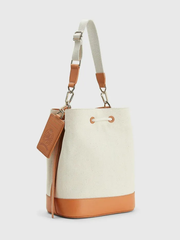 Tommy Hilfiger Canvas Crest Bucket Bag Desert Sand Dune Womens Bags Gift for Friend