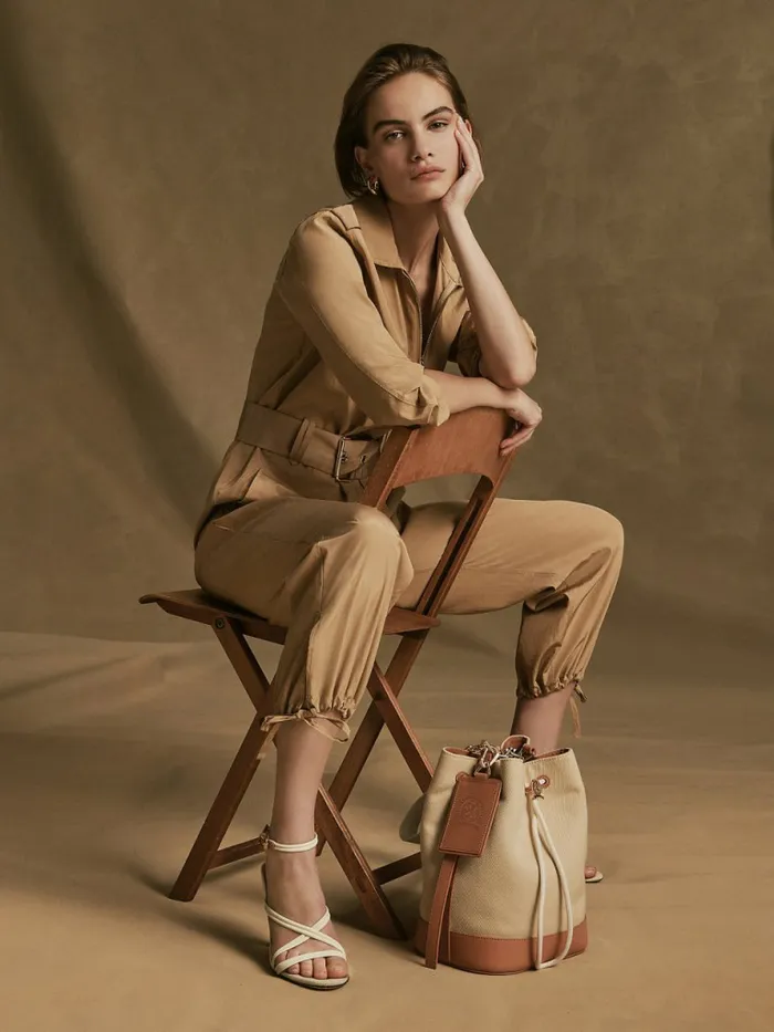 Tommy Hilfiger Canvas Crest Bucket Bag Desert Sand Dune Womens Bags Gift for Friend