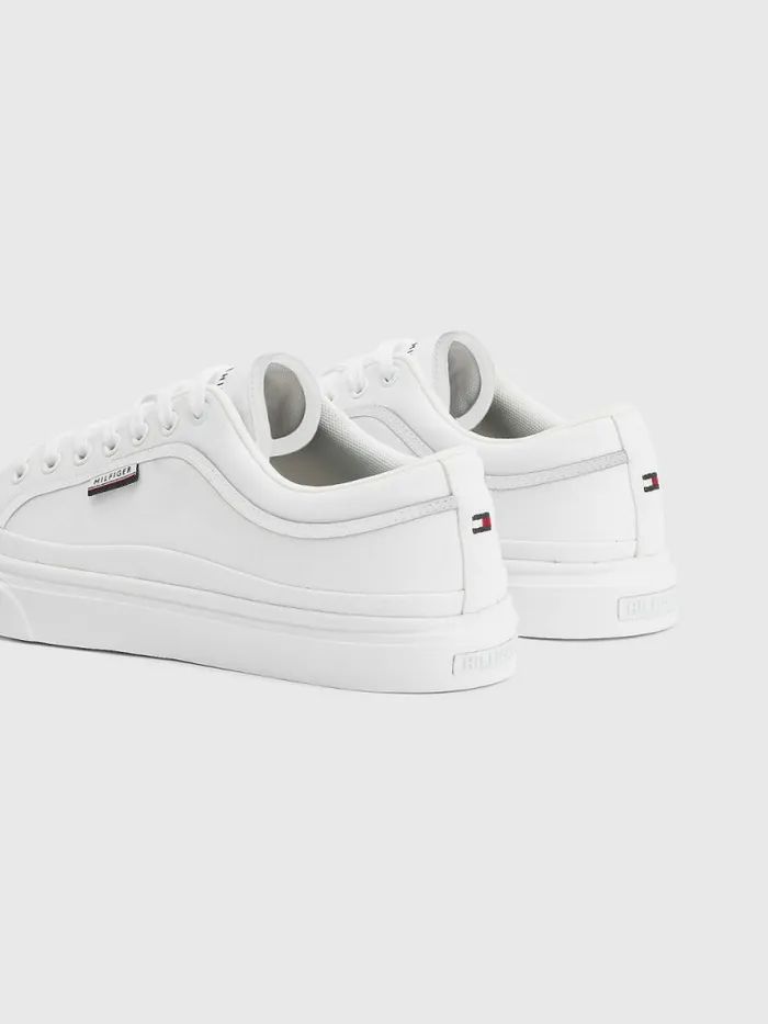 Tommy Hilfiger Canvas Cupsole Trainers White Mens Sandals Sliders and Flip Flops On Sale