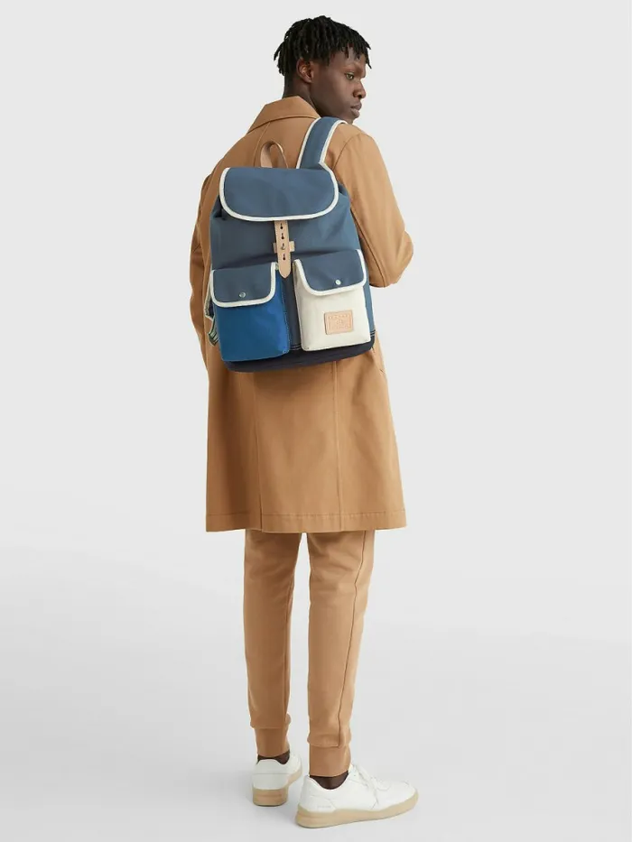 Tommy Hilfiger Canvas Flap Backpack Twilight Indigo Mens Bags Gift 4 You