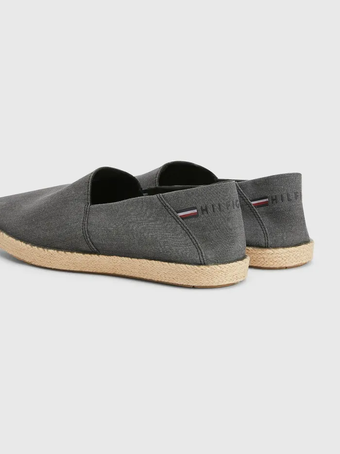 Tommy Hilfiger Chambray Espadrilles Black Mens Casual Shoes For Sale