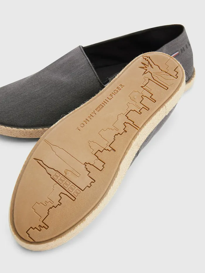 Tommy Hilfiger Chambray Espadrilles Black Mens Casual Shoes For Sale