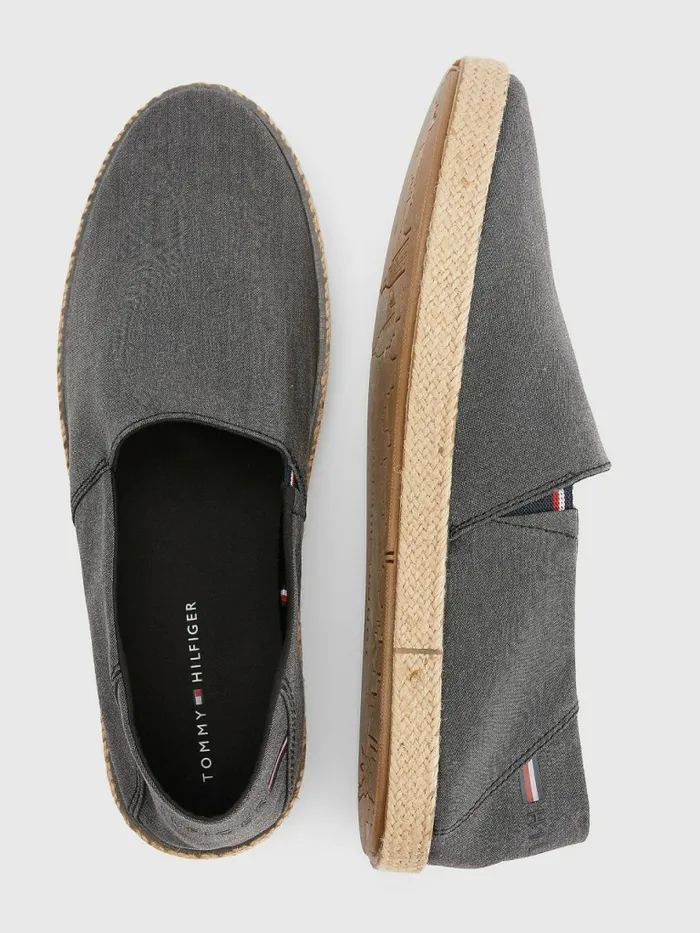 Tommy Hilfiger Chambray Espadrilles Black Mens Casual Shoes For Sale