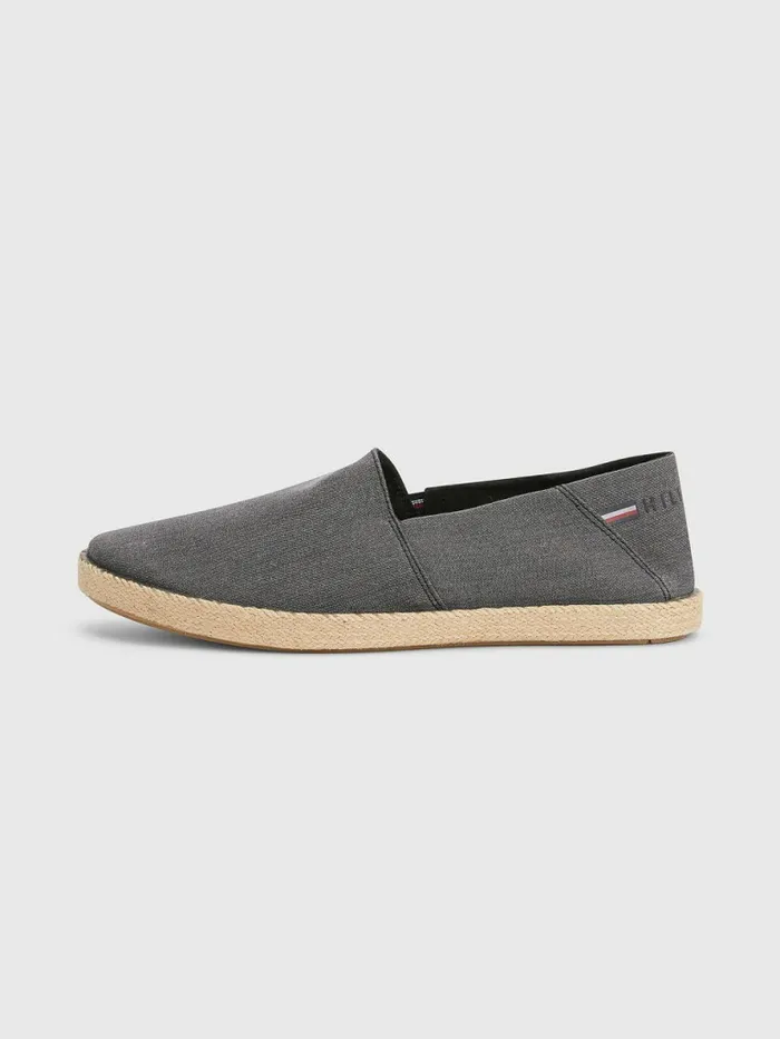 Tommy Hilfiger Chambray Espadrilles Black Mens Casual Shoes For Sale