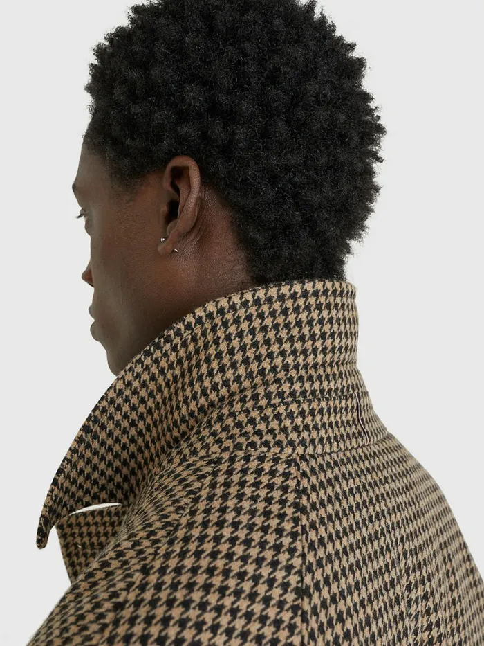 Tommy Hilfiger Check Wool Blend Slim Fit Coat Beige Mens Coats and Jackets Near Me