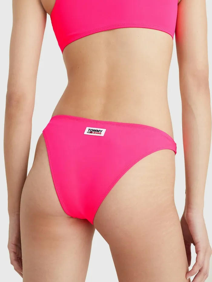 Tommy Hilfiger Cheeky Fit High Leg Bikini Bottoms Hyper Pink Womens Swimwear Near Me