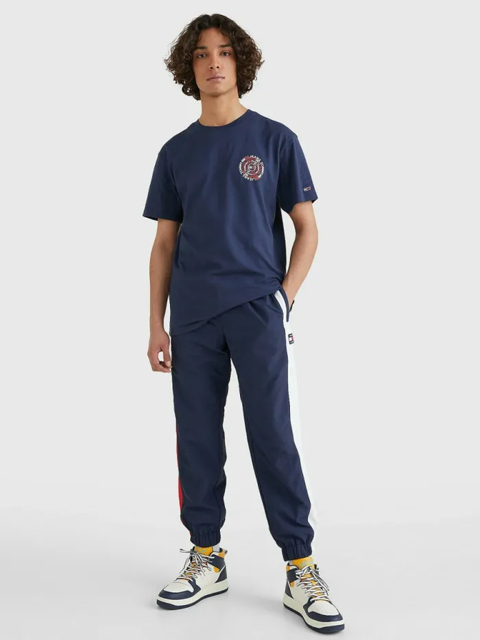 Tommy Hilfiger Circular Back Logo TShirt Twilight Navy Mens TShirts Sale