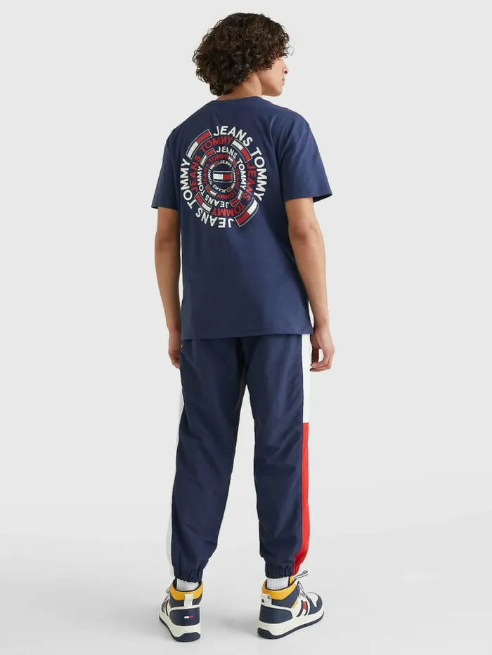 Tommy Hilfiger Circular Back Logo TShirt Twilight Navy Mens TShirts Sale