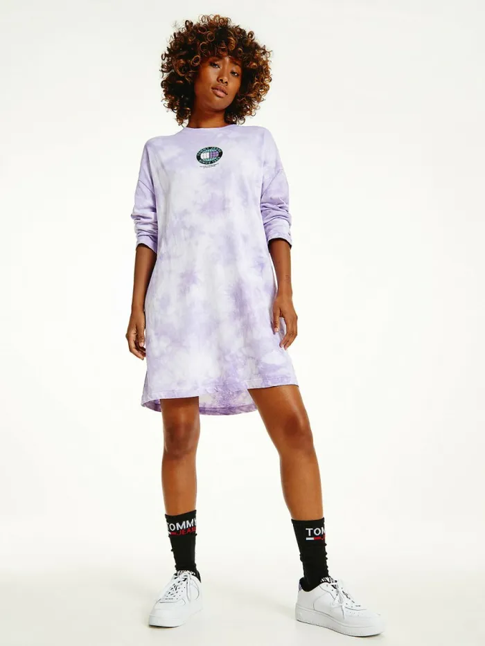 Tommy Hilfiger Classics Recycled TieDye Logo Dress Tie Dye Womens Dresses and Jumpsuits For Sale Tommy Hilfiger Classics Recycled TieDye Logo Dress Tie Dye Womens Dresses and Jumpsuits For Sale