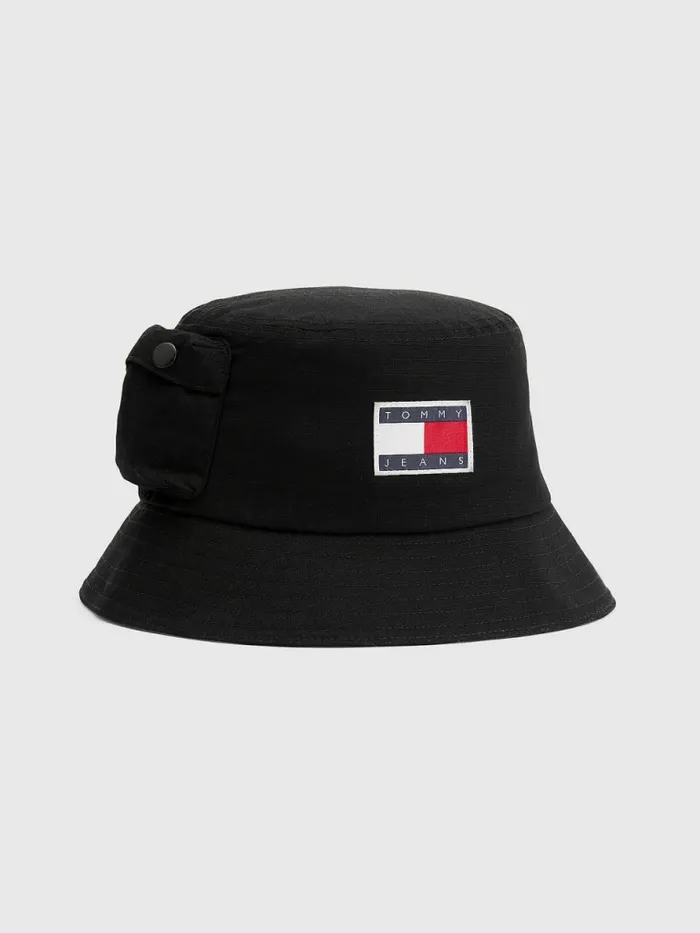 Tommy Hilfiger College Pocket Bucket Hat Black Mens Hats and Scarves Cheap On Sale Tommy Hilfiger College Pocket Bucket Hat Black Mens Hats and Scarves Cheap On Sale