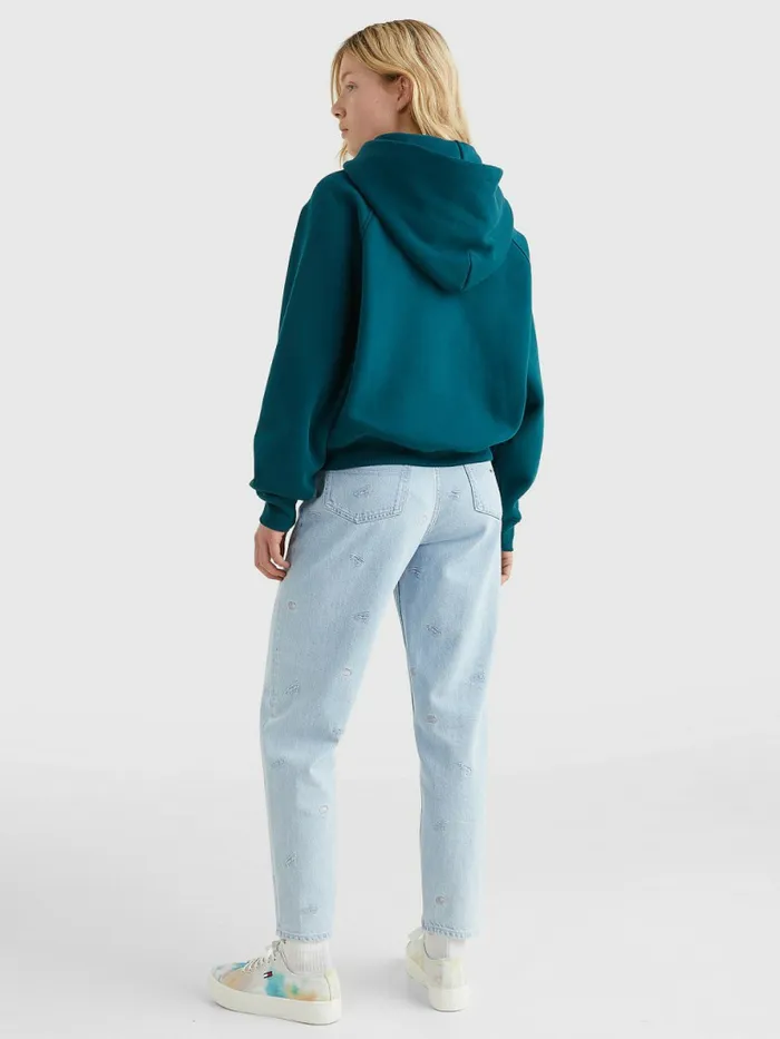 Tommy Hilfiger College Relaxed Fit Hoody Rainforest Green Womens Sweatshirts and Hoodies Popular