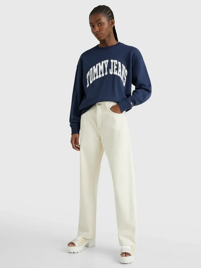 Tommy Hilfiger College Relaxed Fit Sweatshirt Twilight Navy Womens Sweatshirts and Hoodies Cheap On Sale