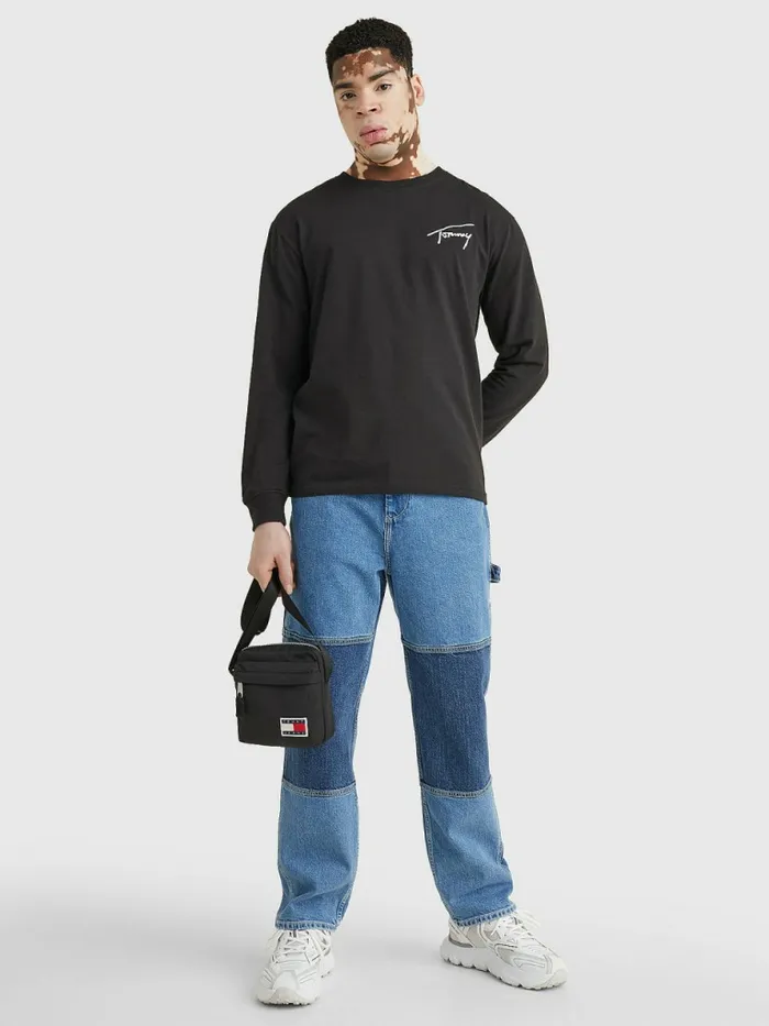 Tommy Hilfiger College Reporter Black Mens Bags Casaul