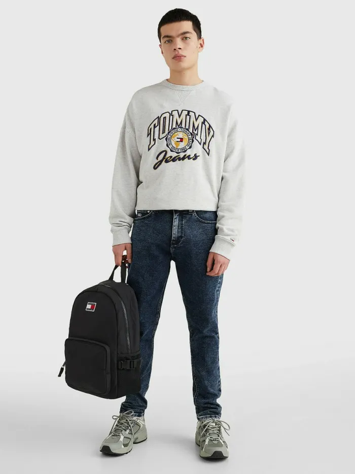 Tommy Hilfiger ColourBlocked Backpack Black Mens Bags For Sale