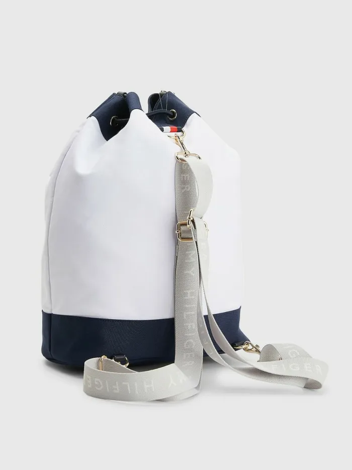 Tommy Hilfiger ColourBlocked Bucket Bag White Womens Bags Sale