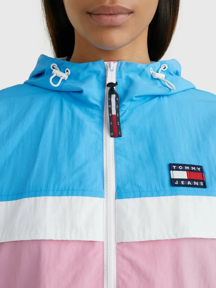 Tommy Hilfiger ColourBlocked Chicago Windbreaker Fresh PinkMulti Womens Coats and Jackets Sale